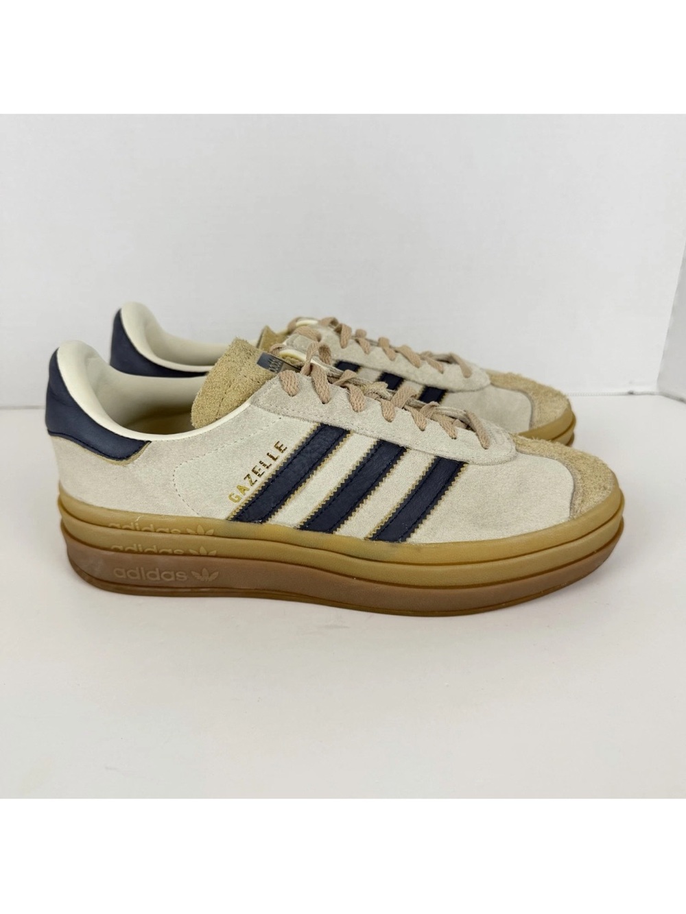 Adidas Gazelle Bold Women’s Shoes Size 9 Cream Night Indigo- JQ5126